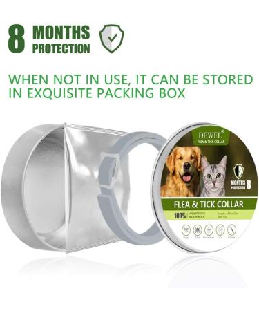 DEWEL 63.5cm Adjustable Waterproof Tick Collar for Dogs & Cats - Effective Anti-Flea Solution - Buy Online on GoSupps.com