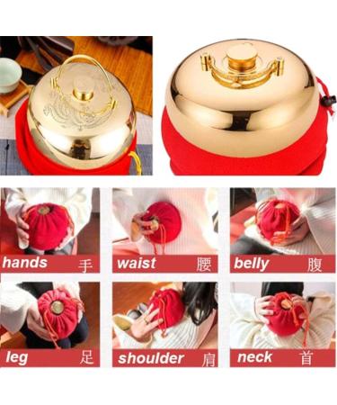 BeSco XL Hot Water Bottle - 3L/2L/1L Metal Insulated Bed Bottle Classic Brass with Cover Outdoor Proof - Comfortable Warmth - Buy Online on GoSupps.com