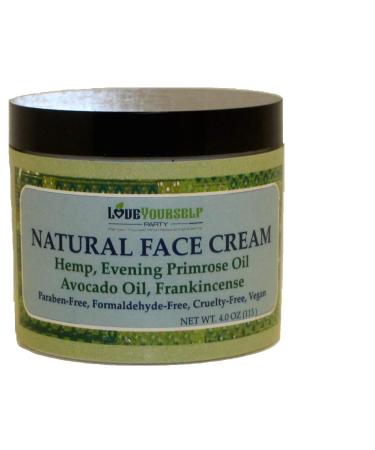 Love Yourself Party Natural Face Cream Hemp Moisturizer Anti-Aging Wrinkle Frankincense Evening Primrose Oil Avocado