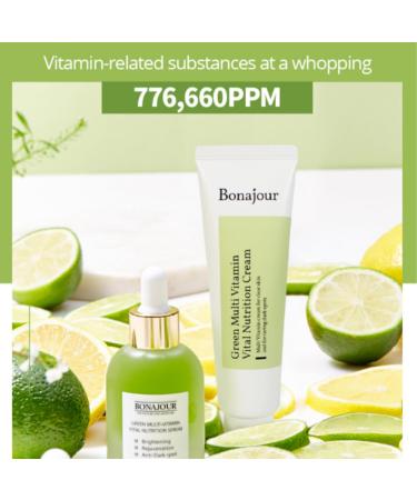  BONAJOUR Vegan Natural Green Multi Vitamin Serum for Face - 72% Vitamin Anti Aging & Brightenging Remove Dark Spot 1.18 fl. oz - Buy Online on GoSupps.com