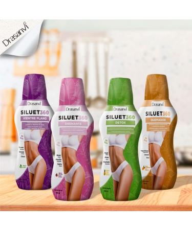 Drasanvi SILUET 360 Drainage Syrup 600 ml 30 days supplement for easier weight loss with juniper birch orthopedifone green tea horsetail and green nettle plum flavor - Buy Online on GoSupps.com