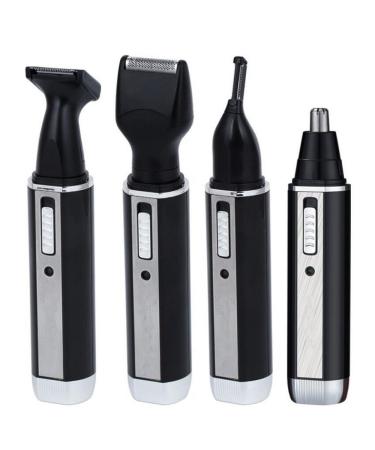 4 in 1 Rechargeable Hair Trimmer for Men & Women - Nose Ear Beard & Eyebrow - Black | International Shipping - Buy Online on GoSupps.com