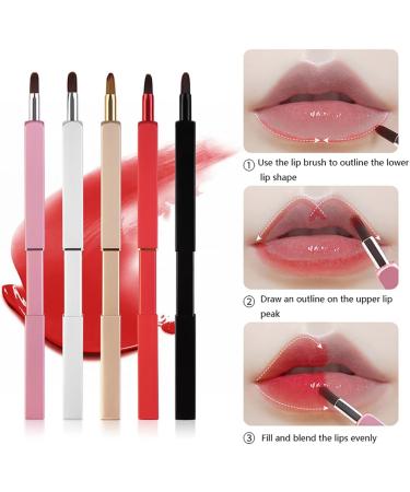 PrettyAimee Dual End Professional Lip Brush Concealer Brushes Retractable Lipstick Foundation Makeup Brush Tool Applicators Set For Women and Girls (Red) - Buy Online on GoSupps.com