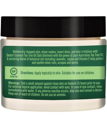 Desert Essence Tea Tree Skin Ointment - 1 Fl Oz | Jojoba & Lavender Oils | Vitamin E | Moisturizer for Dry Skin, Irritations, Cuticles - Buy Online on GoSupps.com