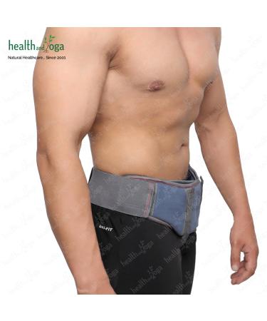 HealthAndYoga EasyPress Hernia Belt for Men - Comfortable Inguinal Support Truss & Adjustable Abdominal Binder (Medium) - International Shipping Available - Buy Online on GoSupps.com