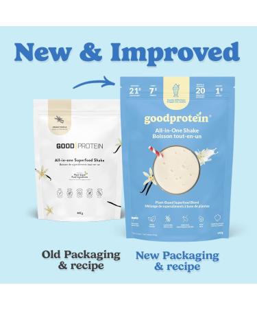 Good Protein Vegan Plant-based Protein Powder 100% Natural Non-GMO Dairy-free Gluten-free Soy-free No Added Sugar and Nothing Artificial. Vanilla Milkshake All-in-One Shake 880 grams Vanilla 880 g - Buy Online on GoSupps.com