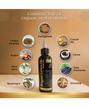 Premium Rapid Growth Hair Oil 100ml - Enhance Volume & Shine | Black & Gold - International Shipping Available - Buy Online on GoSupps.com