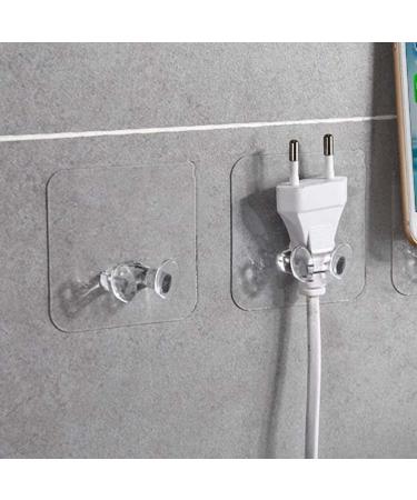Kisbeibi 10-Piece Self-Adhesive Plug Holder & Multi-Purpose Transparent Hooks | Wall Hangers for Bathrooms & Bedrooms - Organize Your Space! - Buy Online on GoSupps.com