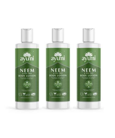Ayumi Neem & Tea Tree Body Lotion. Vegan Cruelty-Free Dermatologically Tested 3 x 250ml - Buy Online on GoSupps.com