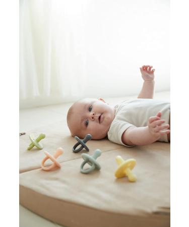 Filibabba Silicone Pacifier Set | 100% Silicone Baby Pacifiers in Peach | Danish Design | Round Pacifiers with Storage Box | 2 Pieces - Buy Online on GoSupps.com