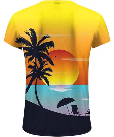 Men's Casual Fashion Graphic Print Short Sleeve Athletic Shirt - Y-c-yellow Medium - Buy Online on GoSupps.com