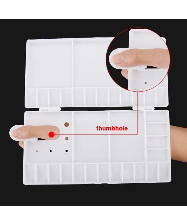 Watercolor Palette Folding Paint Tray with 33 Compartments, Thumbhole, and Brush Holders - White - Buy Online on GoSupps.com