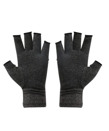 1Pairs Arthritis Gloves Touch Screen Gloves Anti Arthritis Therapy Compression Gloves and Ache Pain Joint Relief Winter Warm Gray Large