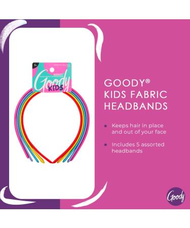 Goody Kids Ouchless Classic Headband - Assorted Colors - Pain-Free Hair Accessories for All Hair Types - 5 Count Pack for Men, Women, Boys, and Girls - Buy Online on GoSupps.com