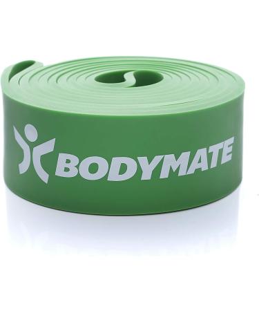 Bodymate Fitness Band 208 cm | Natural Latex Resistance Band for Strength Endurance & Flexibility | Strong Green (23-54kg) - Ideal for Beginners & Pros - Buy Online on GoSupps.com