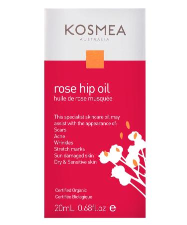 Kosmea Rosehip Oil   Anti-Aging Benefits for Face & Body   Premium Quality Super-critically Extracted Oil Using The Entire Fruit  Seed & Skin - 0.68 fl oz