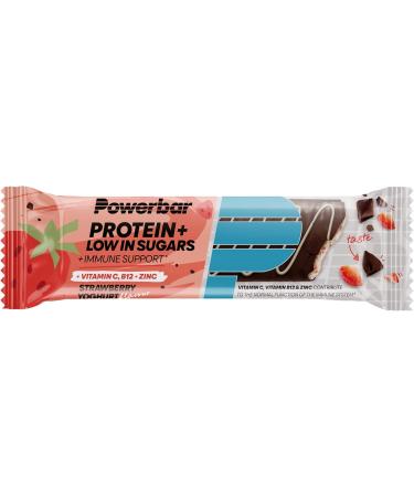 Powerbar Protein Plus Low Sugar + Immune Bar (16x35g) Strawberry Yogurt - Buy Online on GoSupps.com