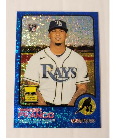 Baseball MLB 2022 Topps Heritage Chrome Blue Sparkle #347 Wander Franco NM Near Mint Rays