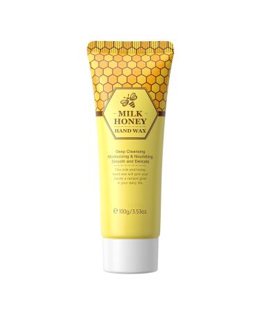 Milk Honey Peel Off Hand Wax Hand Mask, Honey Moisturizing Peel Off Hand Wax Mask Hydrating Exfoliating Nourish Skin,Hand Creams,Hand Creams for Women Gift 114g (1PCS)