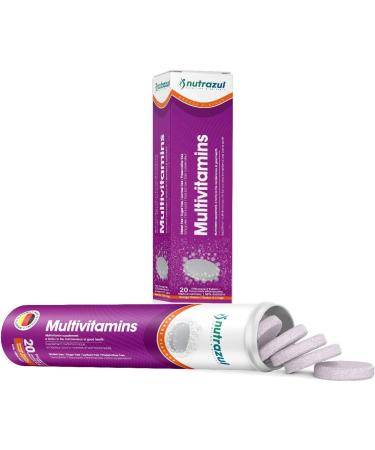 Nutrazul Multivitamin Effervescent Tablets - Orange 20 s | 20 Days Supply | Gluten Free Sugar Free Lactose Free & Preservative Free | Supports Immune Function & Boosts Energy - Buy Online on GoSupps.com