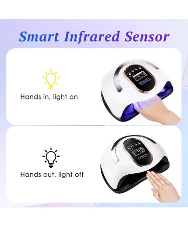 Ruiqas UV LED Nail Lamp 168W | Fast Nail Polish Curing Gel Dryer with Auto Sensor | 4 Timer Settings | For Fingernail and Toenail - Buy Online on GoSupps.com