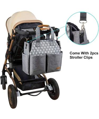 Lekebaby Diaper Bag Tote with Changing Pad - Large Travel Baby Bag for Mom and Dad - Grey - Buy Online on GoSupps.com