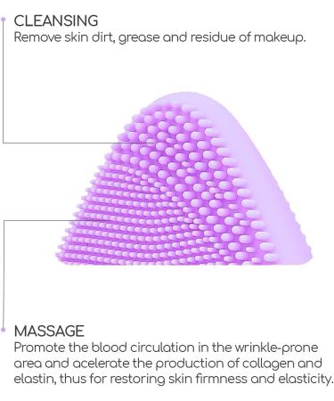 Edicare Facial Cleaning Brush - Waterproof Anti-Aging Electrical Massage Device for Deep Cleaning & Peeling (Violet) - 1 Pack - Buy Online on GoSupps.com