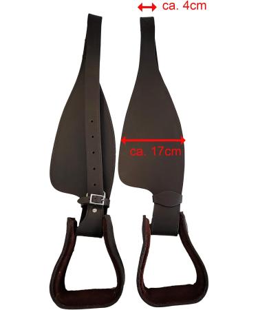 A&M Reitsport Leather Stirrups & Fender Premium Quality New Brown International Shipping Available - Buy Online on GoSupps.com