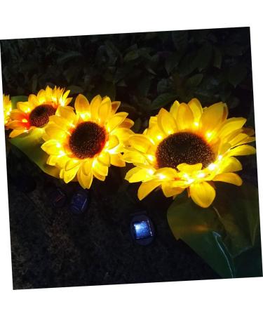 3pcs Floral Decor Outdoor Decorative Lights LED Decor Outdoor Solar Garden Decor Solar Landscape Light Sunflower Lawn Lamp Solar LED Flower Light Solar LED Flowers Landscape Lamp (Assorted Color) - Buy Online on GoSupps.com