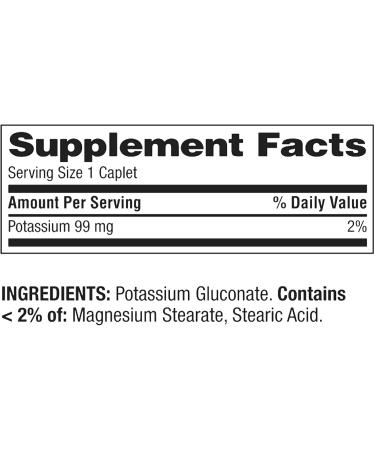 Potassium 99mg Caplets- Supports Muscle Function & Energy 500 Count (Pack of 1) Boxed by Fusion Shop Store - Buy Online on GoSupps.com