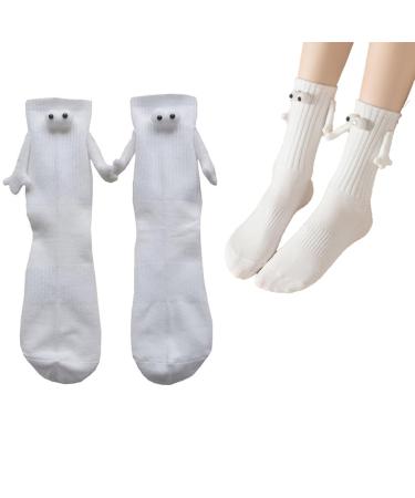 2019L10H27 Couple Holding Hands Socks Mid-tube Socks Magnetic Three-dimensional Doll Socks