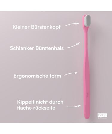 Buy Nano Toothbrush 2-Pack | Extra Soft Ergonomic Design | 20 000 Bristles | Gentle on Sensitive Teeth | Rosa Compact Pink from Germany | International Shipping Available - Buy Online on GoSupps.com