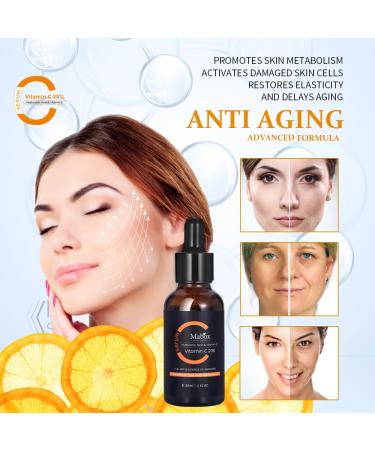 20% Vitamin C Face Serum With Hyaluronic Acid and Vitamin E- Facial Serum - Fade Dark Spots Acne & Wrinkles Smoothing Skin Serum for Face and Eye (1 fl.oz) - Buy Online on GoSupps.com