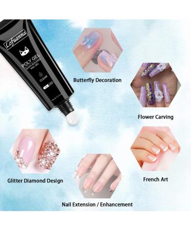 Lofuanna Poly Nail Gel Extension Kit - 4Pcs Clear Builder Gel for Professional DIY Nails - Buy Online on GoSupps.com