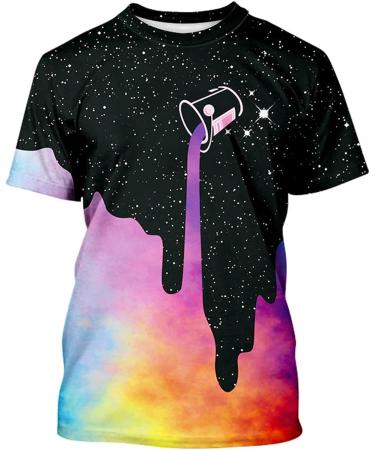 Kids 3D Print Casual Summer Blouse T-Shirt - Black, Size 9-10 Years - Buy Online on GoSupps.com