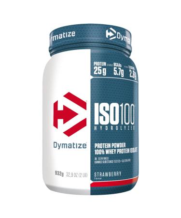 Dymatize ISO 100 Hydrolyzed Strawberry 932g - Whey Protein Hydrolysat + Isolat Pulver