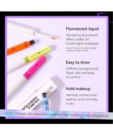 KISSIO Neon Color Waterproof Glow Matte Liquid Eyeliner for Neon Party - 01White (0.169oz) - Buy Online on GoSupps.com