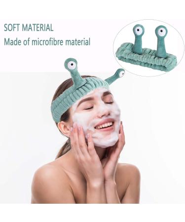 Dinghaole Creative Face Wash Headband for Women - Palm and Snail Cartoon Cute Coral Fleece Elastic Hair Band for Shower Sports Skincare and Makeup - Buy Online on GoSupps.com