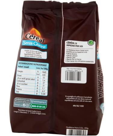  Italian Gourmet E.R. Cereal Madeleine Noir Senza Glutin 200 g Pack of 6 Sweet Snacks with Cocoa Filling Gluten-Free - Buy Online on GoSupps.com