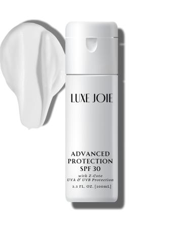 LuxeJoie Advanced Protection SPF 30 with Z-Cote UVA & UVB Protection Sunscreen with Zinc Oxide 3.3 Oz