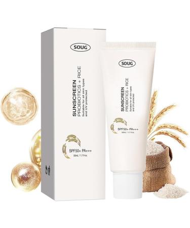  Kixolazr SPF50+ Organic Rice Sunscreen Moisturizing Sun Lotion Rice Extract Sunscreen Face Moisturizer Sun Protection Skin Care Solution - Buy Online on GoSupps.com