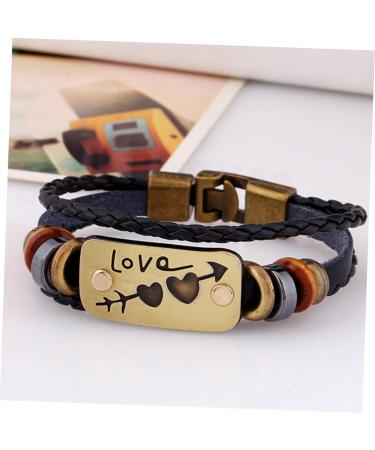 ABOOFAN 2pcs adjustable bracelet Leather Wrist Cuff Woven Wrist Cuff bracelet bracelets beaded mens beaded bracelet leather bracelet wrap Cords Bracelets student stackable birthday present 20X2cmx2pcs As Shownx2pcs - Buy Online on GoSupps.com