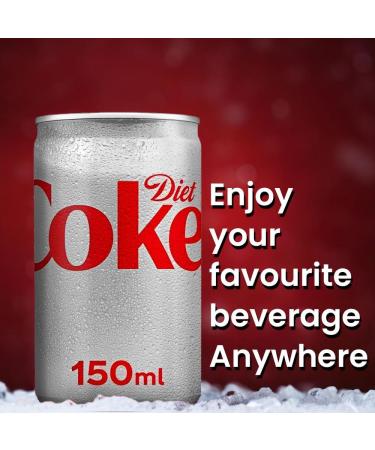 Diet Coke Cans Pack of 12 (150ml) Taste and Fizz with Zero Calories - Sold by VR Angel - Buy Online on GoSupps.com