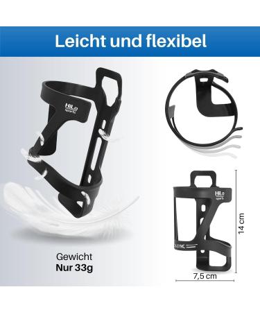Ultra-Light Hilo Sports Bicycle Bottle Holder - Side Removal Bike Beverage Holder (33g) with 2 Screws - Black - Buy Online on GoSupps.com