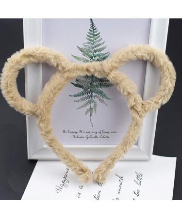 Goneryisour 2020 Fashion Women Winter Thick Plush Headband - Cute Round Mouse Bear Ears Hair Accessory in Yellow - Perfect for Makeup and Winter Style - Buy Online on GoSupps.com