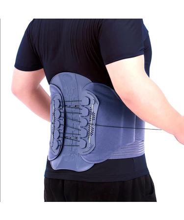 FoRes Lumbar Support Belt Curved Bionic Backplane Lumbar Disc Herniation Traction Device Wing Support Pad With Pulley System Drawstring Tightening Device For Back Pain Relief (Size : Large)