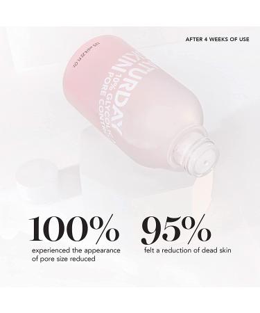 Saturady Skin Pore Clarifying Toner - 10% Glycolic Acid & AHA, 4.22 Fl Oz - Deep Cleansing Facial Astringent Toner for Purifying & Reconditioning Skin - Buy Online on GoSupps.com