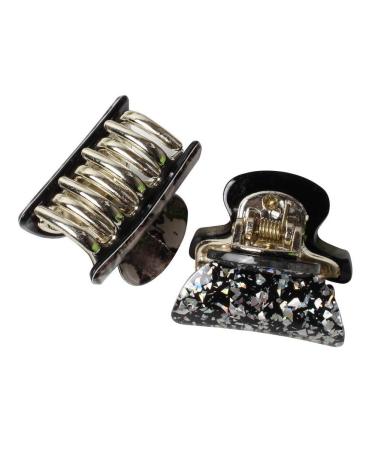 Floral Printed Acrylic Hair Claw Clips Pack of 12 - Medium Size No-Slip Grip Jaw Clamp for Girls and Women - Color E - Buy Online on GoSupps.com