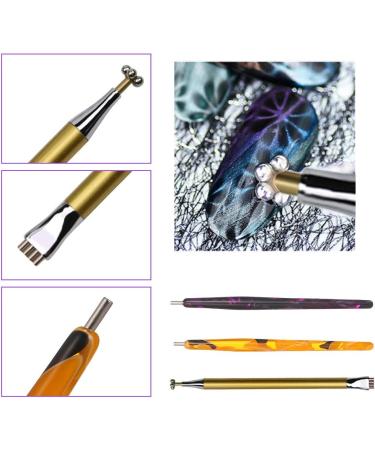 Nail Art Magnet Pen Double Head Flower Design Pen Magnetic Pick-Up Tool Cat Eye Magnetic Stick Flower Magnet Pen - Buy Online on GoSupps.com
