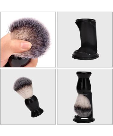Patkaw Men's Shaving Brush - Plastic Hairdressing Salon Brush with Stand | Wet Shave Security Tool | Perfect Gift for Husbands & Fathers - Black - Buy Online on GoSupps.com